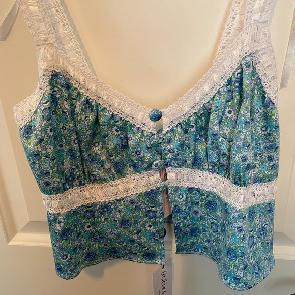 For Love & Lemons for Victoria’s Secret Alana Floral Top NWT tank cami sleep - Picture 6 of 11